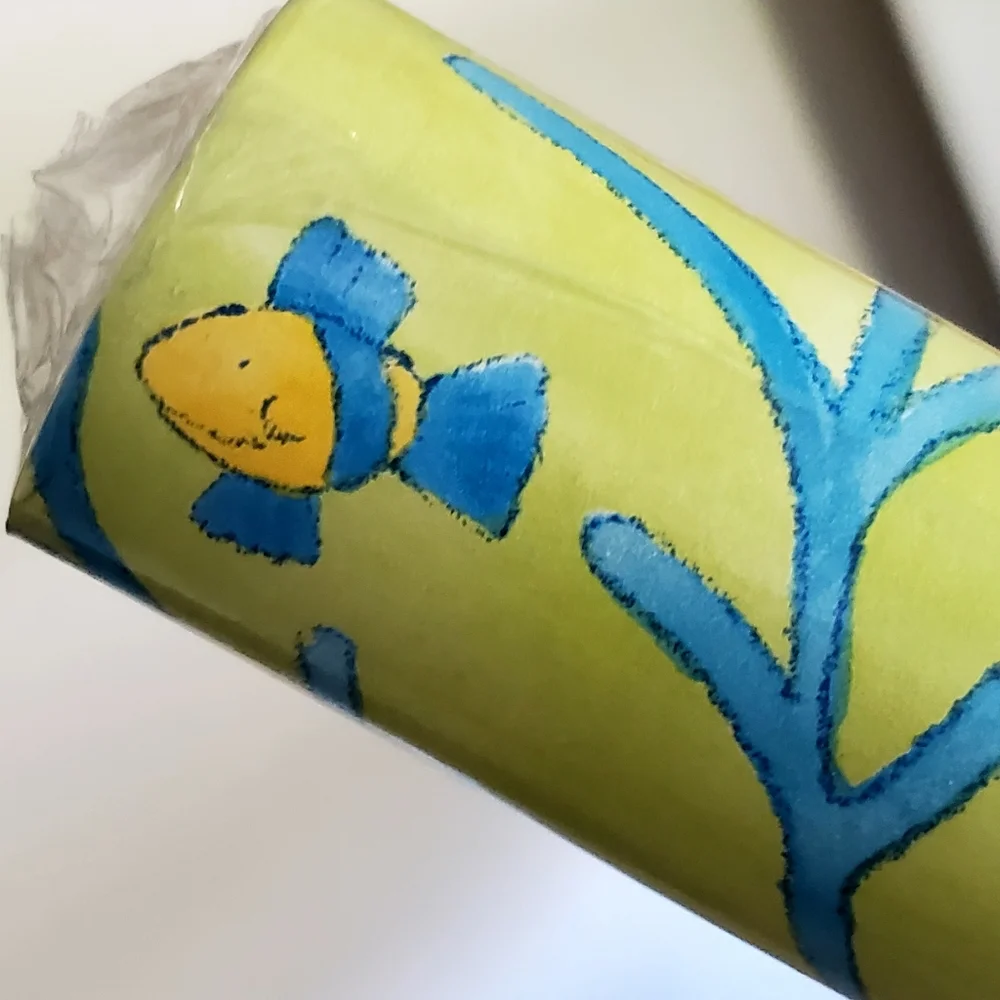 Vintage Norwall 3 Rolls 55.7sq.ft. Each, Lime/Blue Ocean Fish Wallpaper, NWT